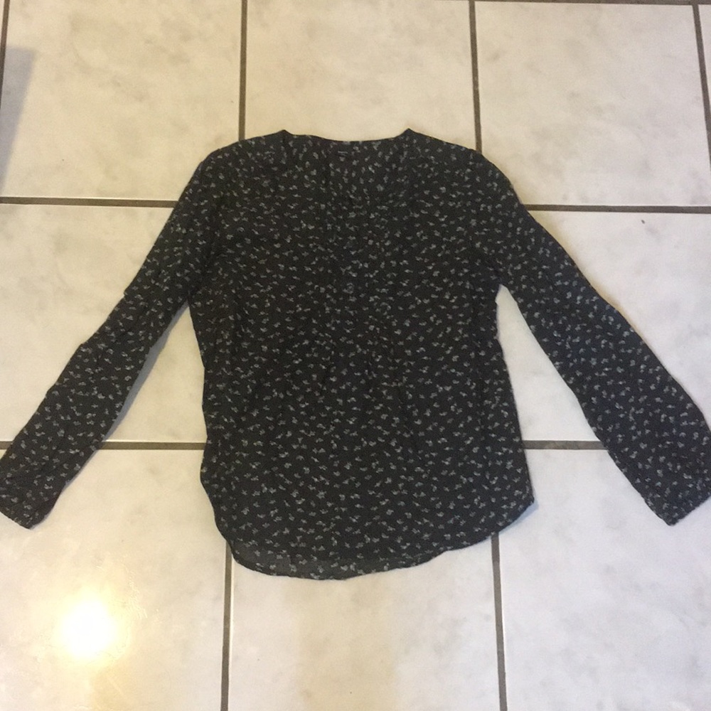 Girl's Navy Blue Floral Top